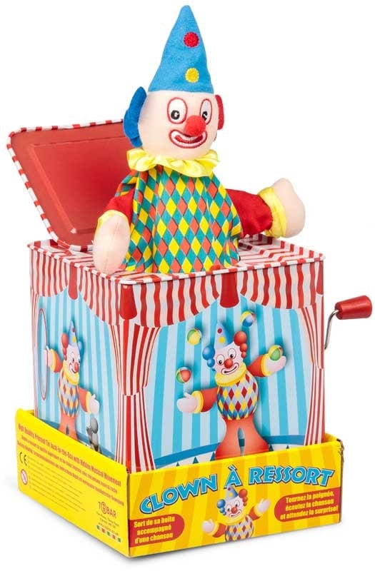 Peluche Pagliaccio in Scatola di Latta, Clown Pop Up Gioco Tradizionale a Sorpresa Pagliaccio in Scatola di Latta, Clown Pop Up Gioco Tradizionale a Sorpresa