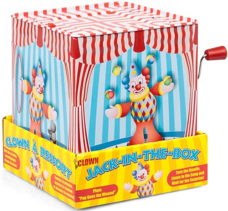Peluche Pagliaccio in Scatola di Latta, Clown Pop Up Gioco Tradizionale a Sorpresa Pagliaccio in Scatola di Latta, Clown Pop Up Gioco Tradizionale a Sorpresa