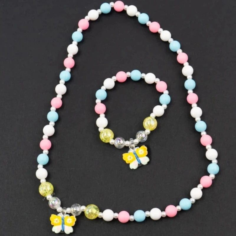 Giocattoli Fashion Collana e Bracciale Bambina Spring, Parure a tema Farfalle