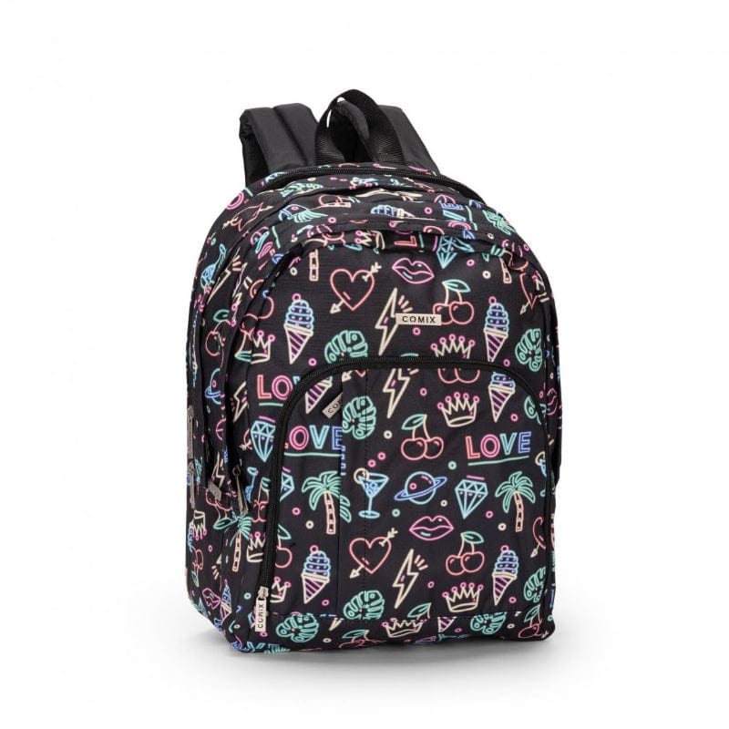 Zaini Comix Zaino Organizzato Allover Neon Comix Zaino Organizzato Allover Neon
