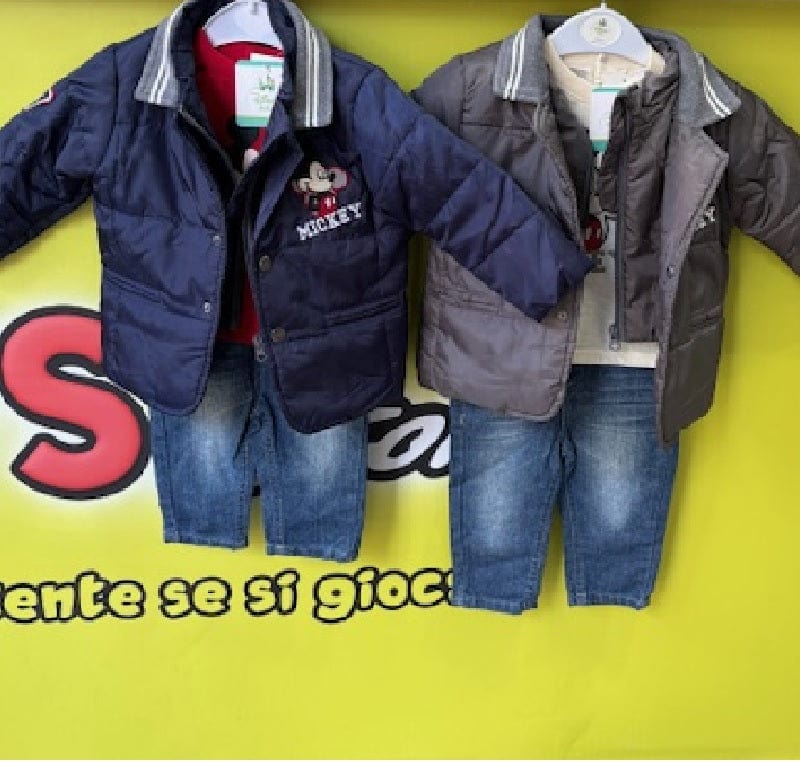 Abbigliamento Disney Mickey Mouse Completo 3 Pezzi- Giubbotto, Maglietta e Jeans