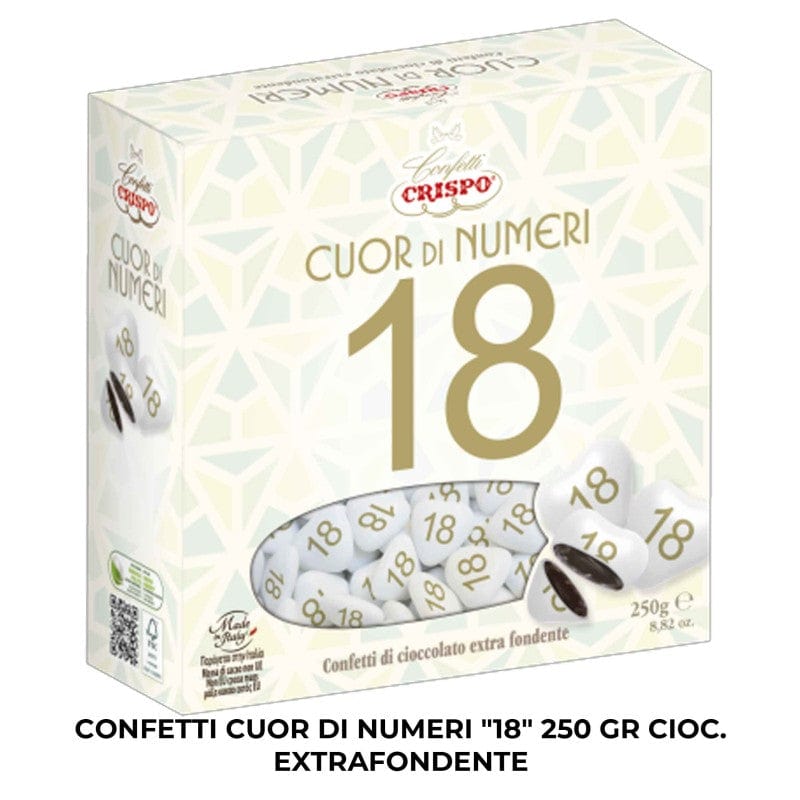Party - Dolciumi Confetti Cuor di Numeri 18 da 250 gr - Crispo Confetti Cuor di Numeri 18 da 250 gr - Crispo