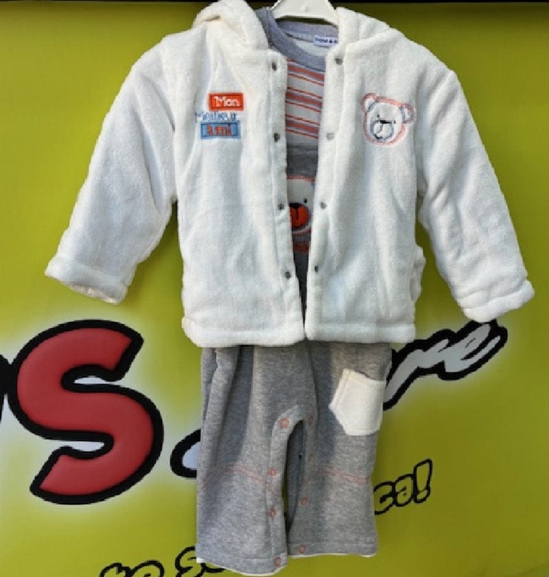 Abbigliamento Completo Baby Salopette con Maglia e Giubbotto