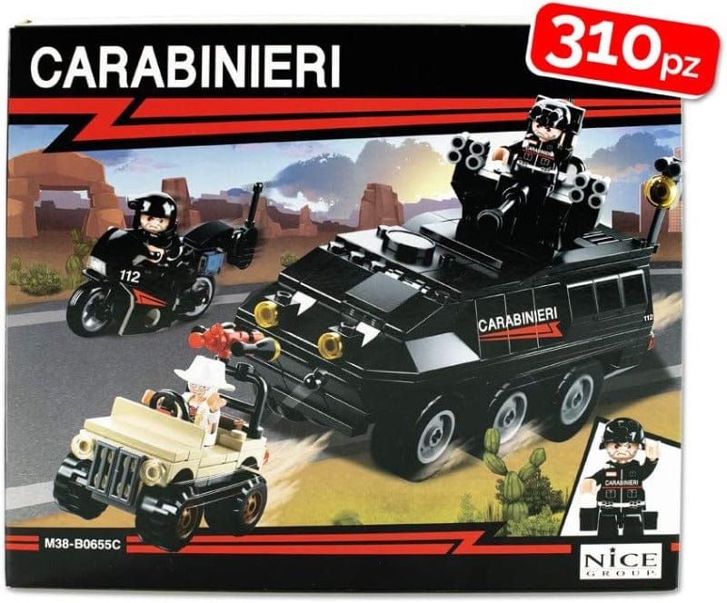 Costruzioni Nice Costruzioni Carabinieri, Autoblindo con Personaggi e Veicoli 310 pezzi