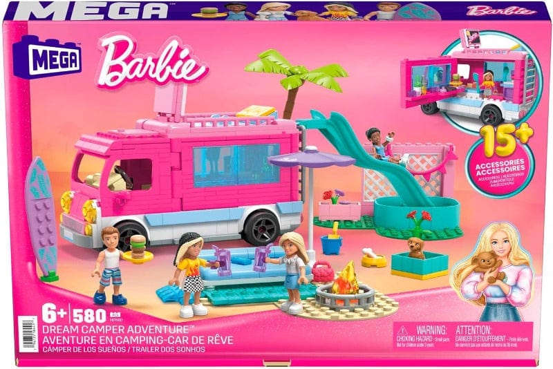 Barbie Barbie Camper dei Sogni, set Costruzioni Mega 580 pezzi