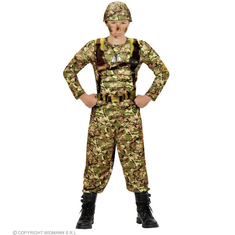 Costume Carnevale Costume Carnevale Bambino Militare Soldato 4-5 Anni