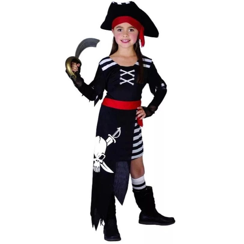 Costume Carnevale Costume Pirata Bambina, Piratessa 8-10 Anni