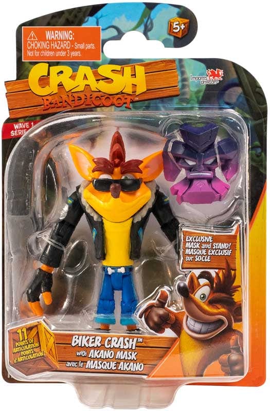 Action Figures Crash Bandicoot - Personaggio Biker Crash con Maschera Crash Bandicoot - Personaggio Biker Crash con Maschera