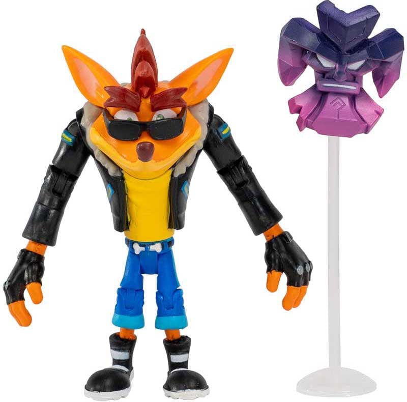 Action Figures Crash Bandicoot - Personaggio Biker Crash con Maschera Crash Bandicoot - Personaggio Biker Crash con Maschera