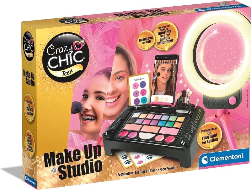 Trousse Clementoni Crazy Chic Trousse Make-up Studio, Grande set Cosmetici per Bambine 18744