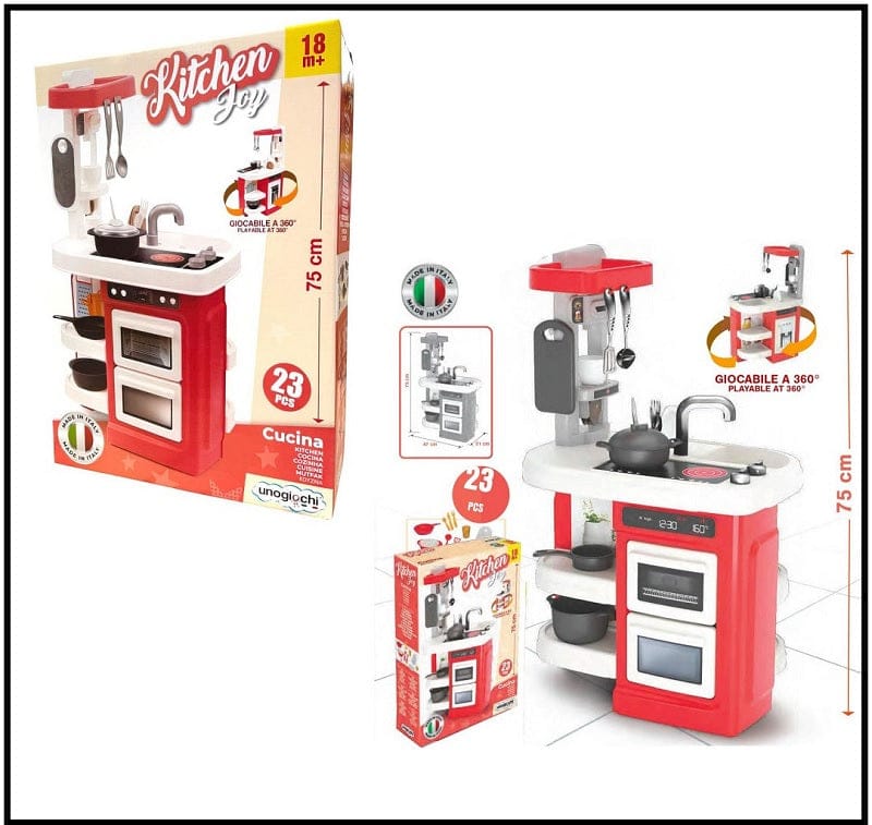 Cucine giocattolo Cucina Giocattolo 360° con 23 Accessori, Altezza 75cm Cucina Giocattolo 360° con 23 Accessori, Altezza 75cm