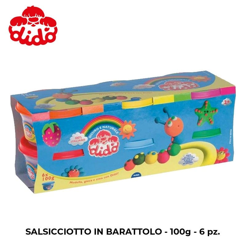 Plastilina Didò confezione da 6 Barattoli x 100g - art.344800 Didò confezione da 6 Barattoli x 100g - art.344800