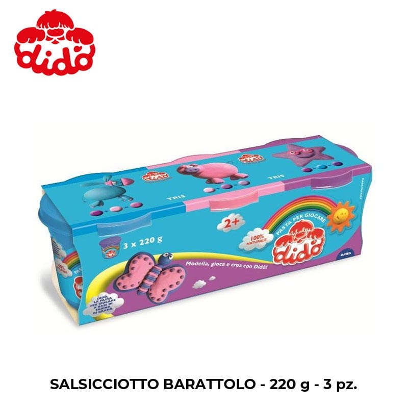 Plastilina Didò confezione da 3 Barattoli x 220g Varie Colorazioni Didò confezione da 3 Barattoli x 220g Varie Colorazioni