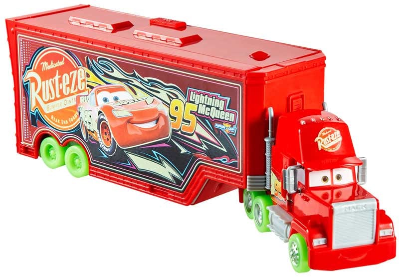 macchinine Disney Cars Mack Trasportatore Trasformabile, playset fluorescente con lanciatore 2 in 1 Disney Cars Mack Trasportatore Trasformabile, playset fluorescente con lanciatore 2 in 1