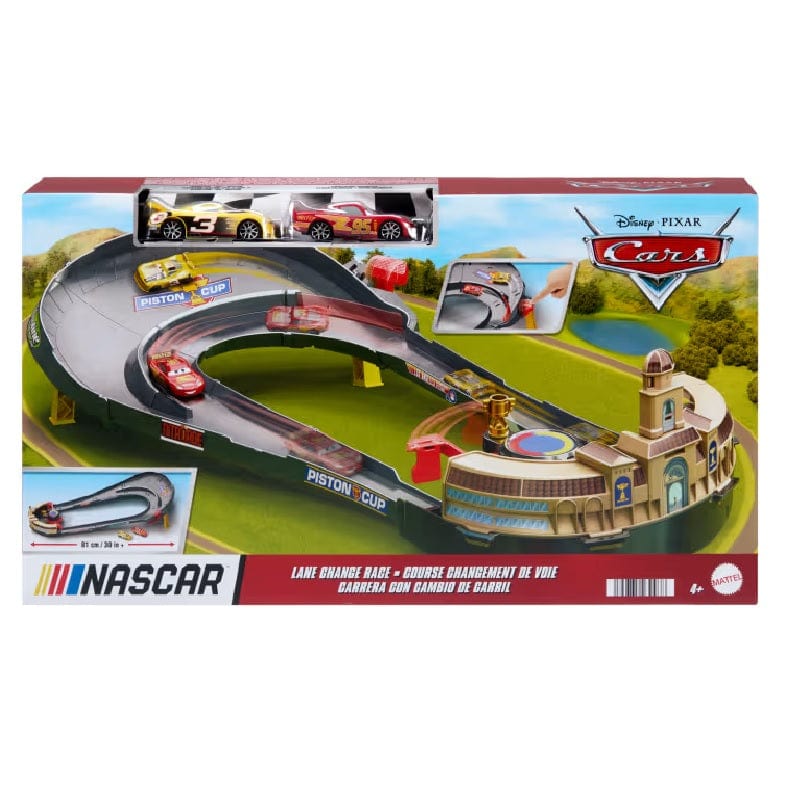 macchinine Disney Cars Nascar Pista Gara con cambio di corsia che include 2 veicoli Disney Cars Nascar Pista Gara con cambio di corsia che include 2 veicoli
