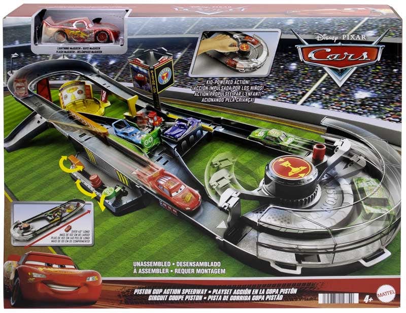 macchinine Disney Cars Pista Piston Cup con lanciatore Booster