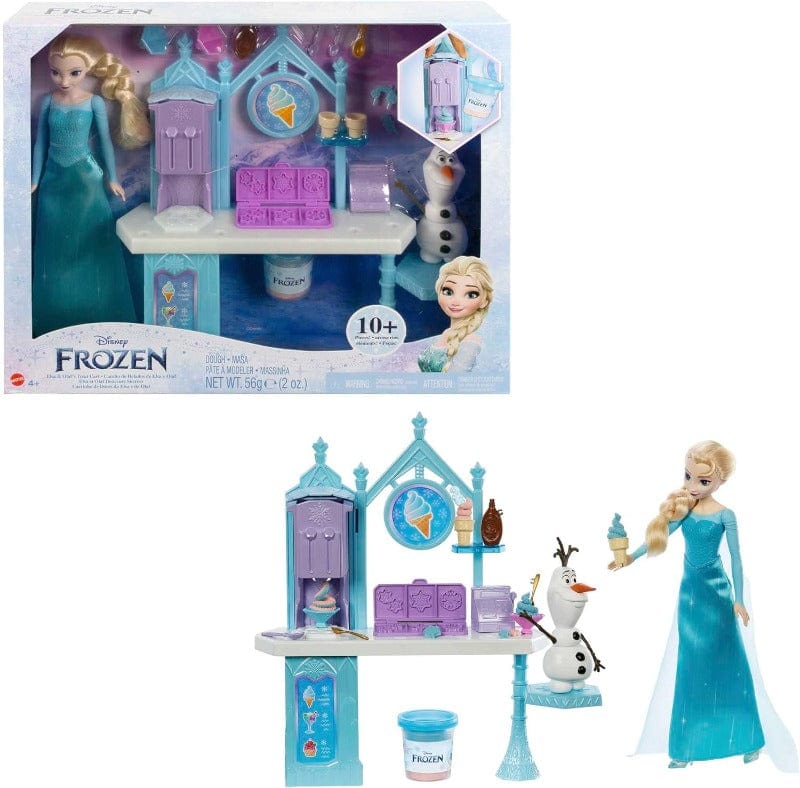 Bambole Disney Frozen Carretto dei Gelati di Elsa e Olaf, playset con pasta modellabile e Accessori - HMJ48