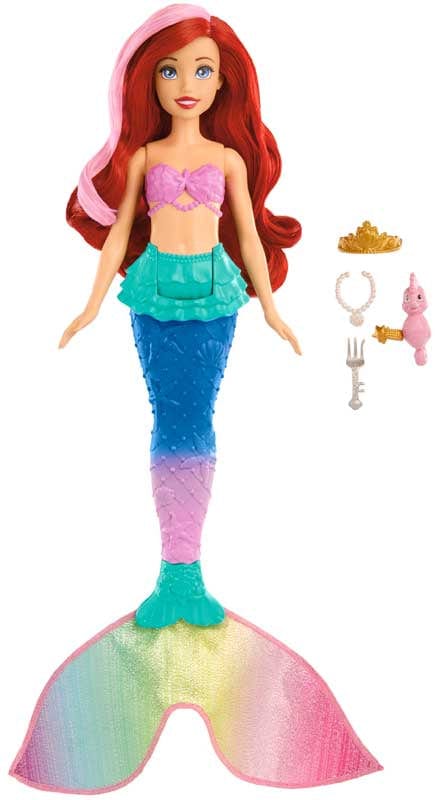 Bambole Disney Ariel Bambola Sirena Nuotatrice con Coda Cambia Colore