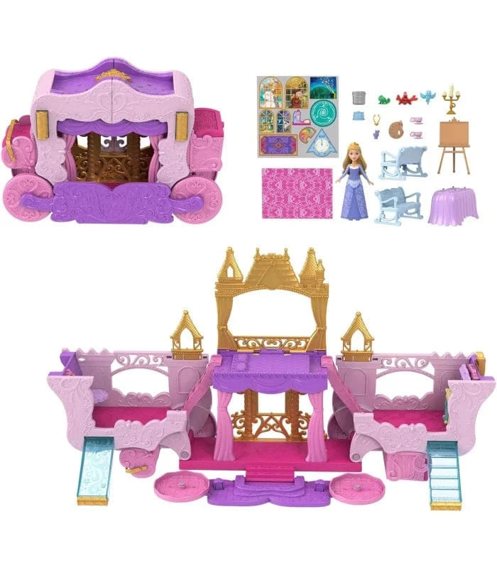 Bambole, playset e giocattoli Disney Princess Castello Carrozza, playset trasformabile 2 in 1 con Principessa Aurora e accessori Disney Princess Castello Carrozza, playset trasformabile 2 in 1 con Principessa Aurora e accessori