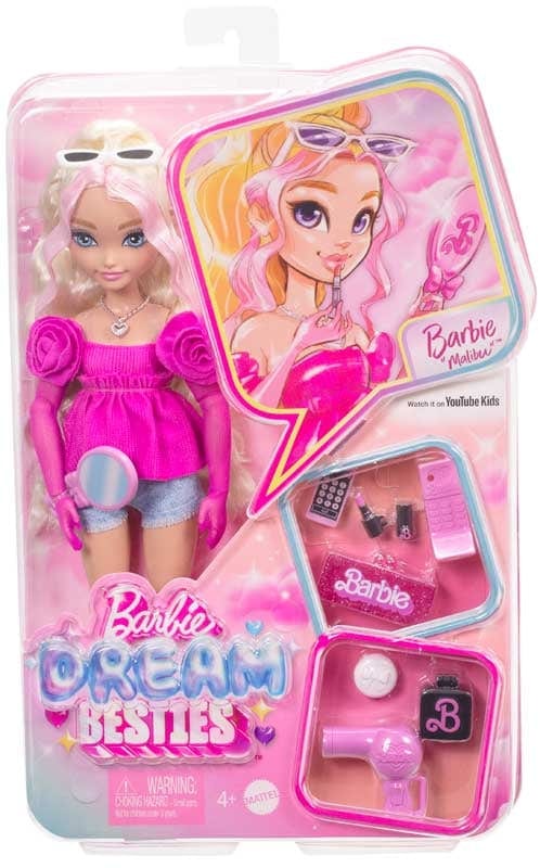 Bambole Barbie dream besties Malibu, bambola bionda con accessori Barbie dream besties Malibu, bambola bionda con accessori