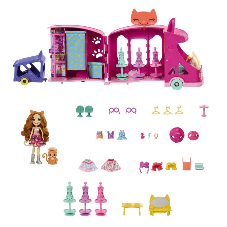 Bambole, playset e giocattoli Enchantimals Fashion Camper, Playset con Bambola e Accessori