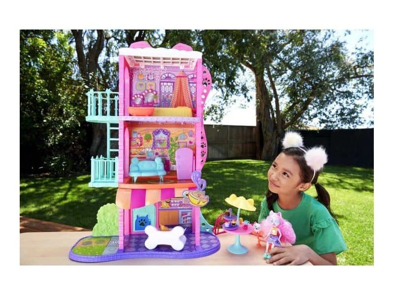Casa delle Bambole Enchantimals Town Casa in Città, playset con Bambola e Accessori