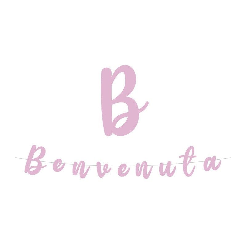 Party Festone Scritta Benvenuta Rosa 300x15 cm - BigParty Festone Scritta Benvenuta Rosa 300x15 cm - BigParty