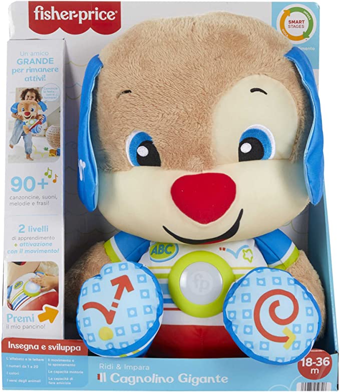 peluche Fisher-Price Cagnolino Gigante, Peluche Interattivo Educativo 18-36 Mesi