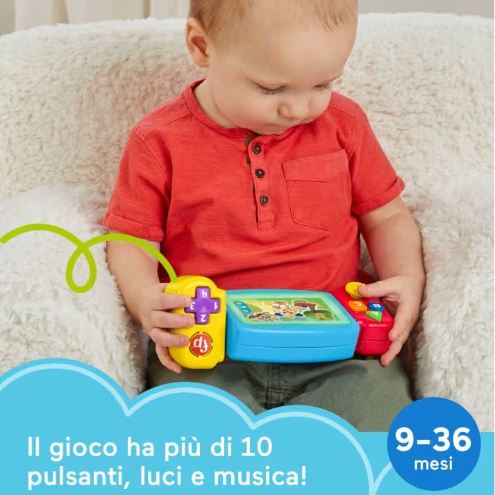 Sonagli Fisher-Price console Gira e Impara, Videogioco per Bambini 9-36 Mesi con Luci, Suoni e Canzoni Educative - Versione Multilingue Fisher-Price console Gira e Impara, Videogioco per Bambini 9-36 Mesi con Luci, Suoni e Canzoni Educative - Versione Multilingue