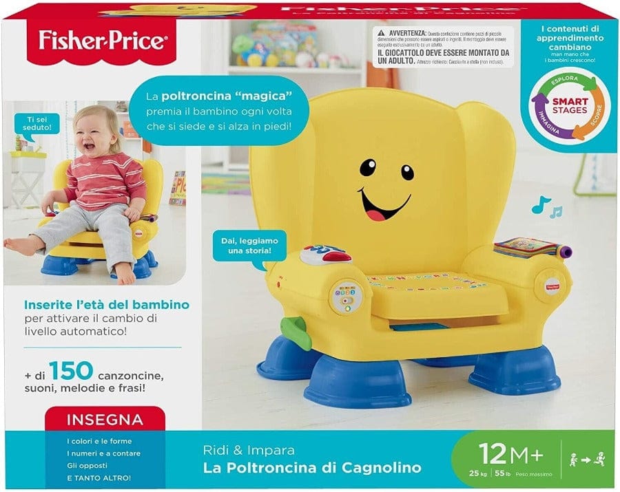 Giocattoli Fisher Price Poltroncina del Cagnolino Ridi e Impara, Sediolina interattiva +12Mesi