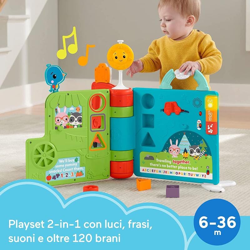 Giochi multiattività per bebè Libro Gigante delle Attività 2-in-1, centro attività Elettronico per neonati 6+ mesi -Fisher Price