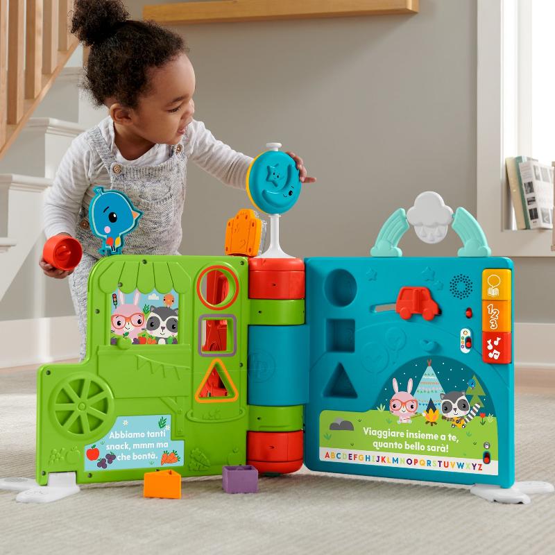 Giochi multiattività per bebè Libro Gigante delle Attività 2-in-1, centro attività Elettronico per neonati 6+ mesi -Fisher Price