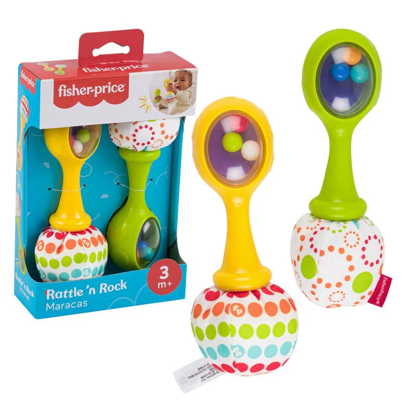 Sonagli Fisher-Price Maracas Baby Scoperte, Giocattolo per Bambini 3+ Mesi