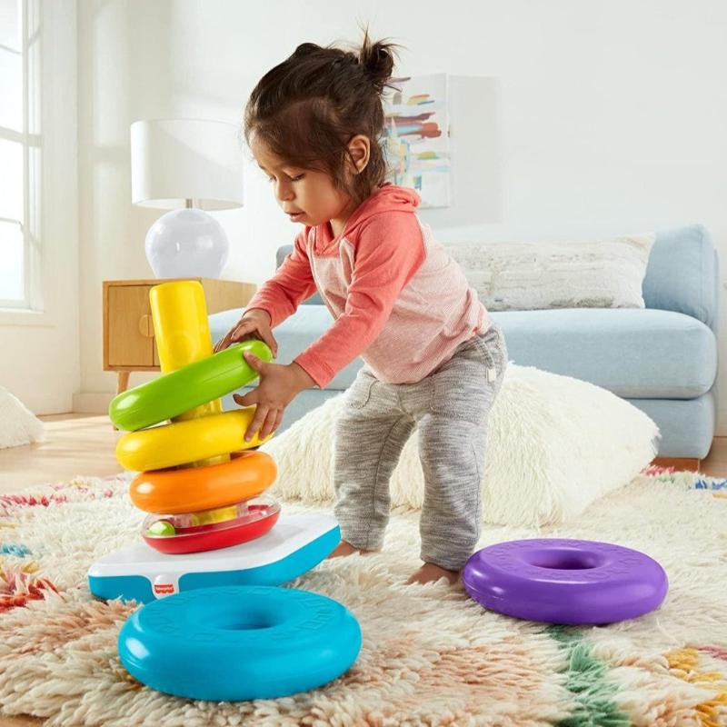 Giochi da ordinare e impilare Gioco Piramide Gigante con Anelli Impilabili +12Mesi -Fisher Price