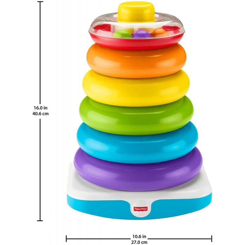 Giochi da ordinare e impilare Gioco Piramide Gigante con Anelli Impilabili +12Mesi -Fisher Price