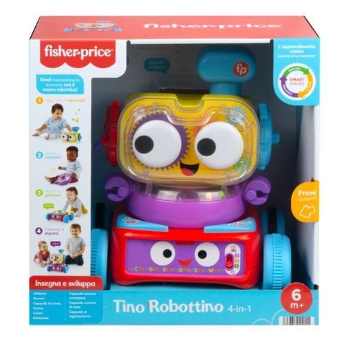 Fisher-Price Tino Robottino 4 in 1, Robot Interattivo a partire dai 6 Mesi