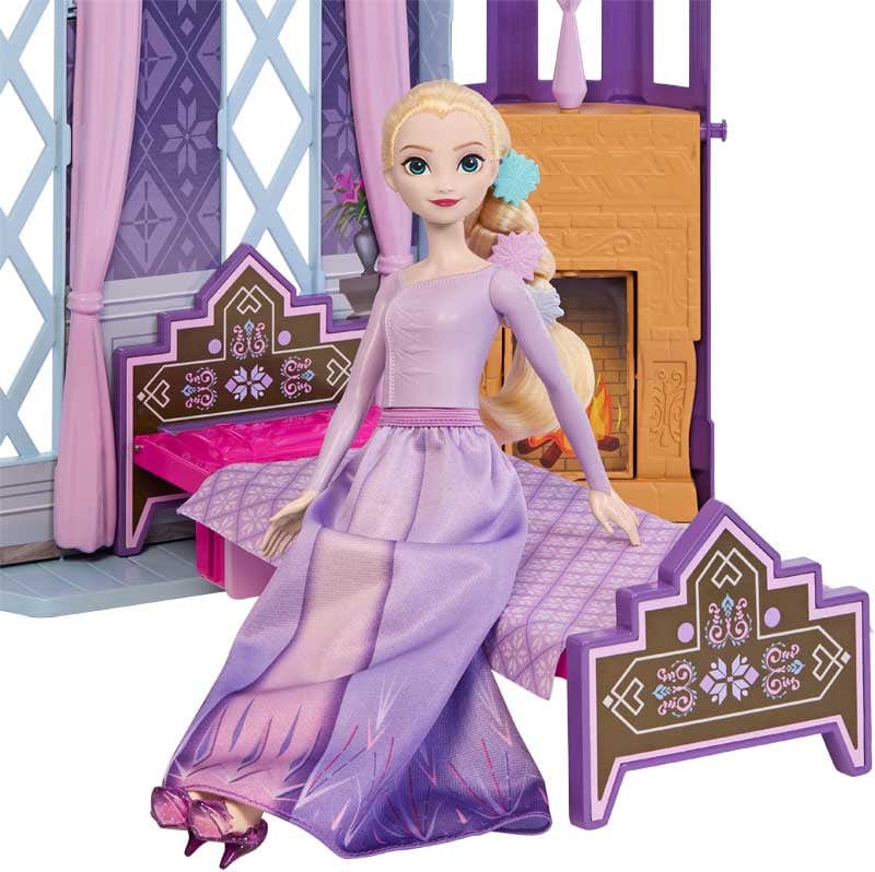 Case delle bambole Frozen Castello Portatile di Arendelle, include nuova bambola Elsa Frozen 2 Castello Portatile di Elsa | Palazzo di Ghiaccio
