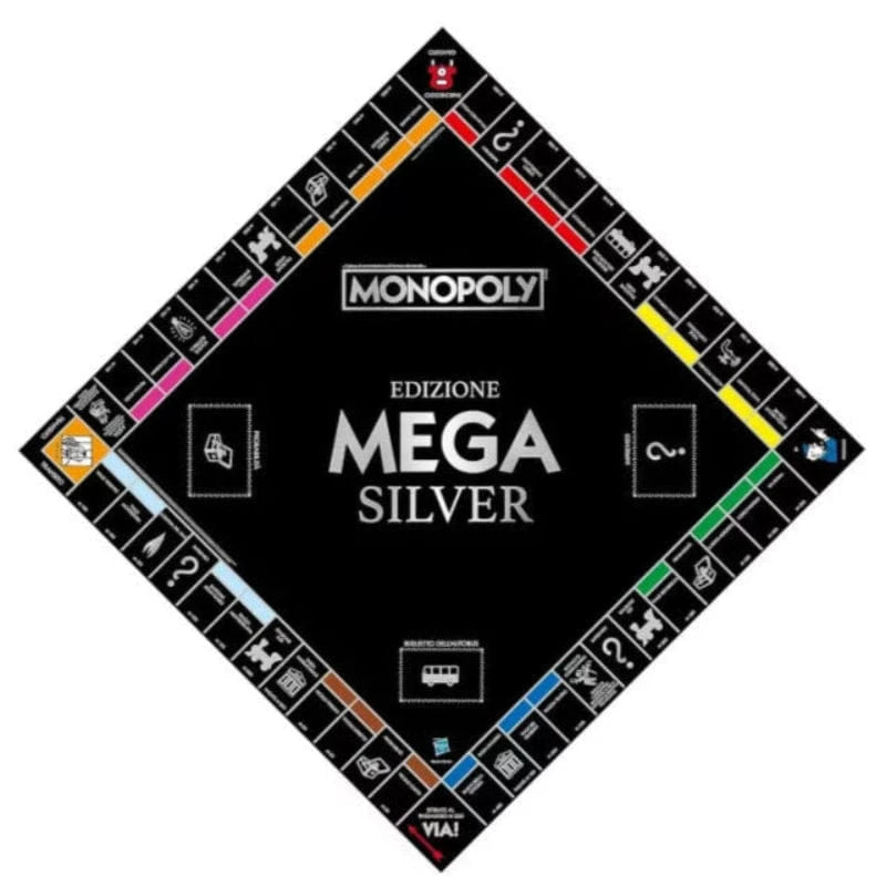 gioco di società Gioco da tavolo Monopoly  Edizione Mega Silver Gioco da tavolo Monopoly  Edizione Mega Silver