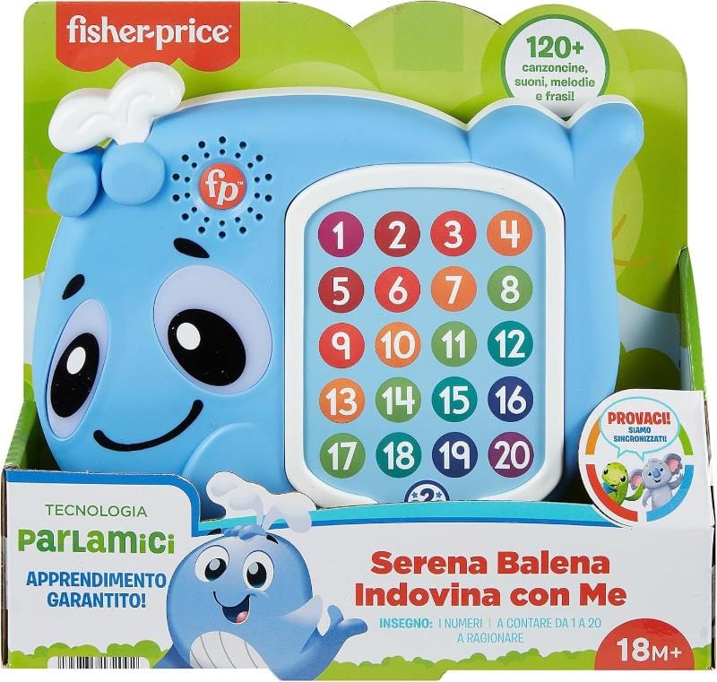 Animali Interattivi Fisher Price Animali Interattivi Parlamici, Serena Balena Indovina con Me +18 Mesi