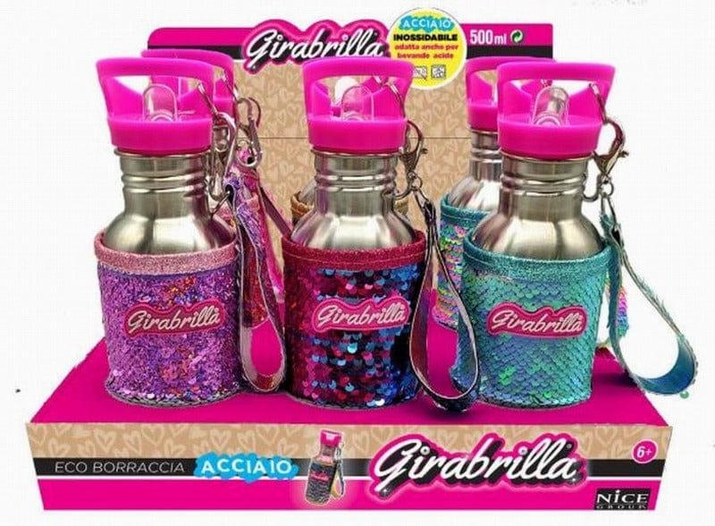 Borracce Girabrilla, Borraccia in Alluminio con Paillettes Cambia Colore