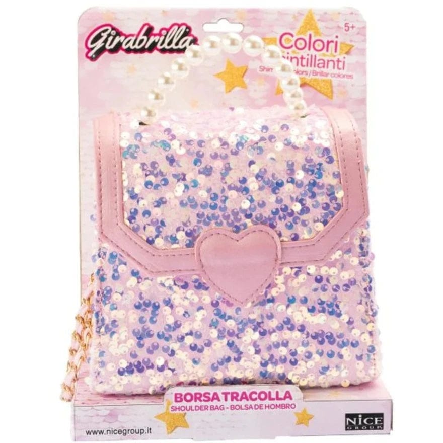 Zaini Girabrilla Borsetta fashion con paillettes reversibili e Perle