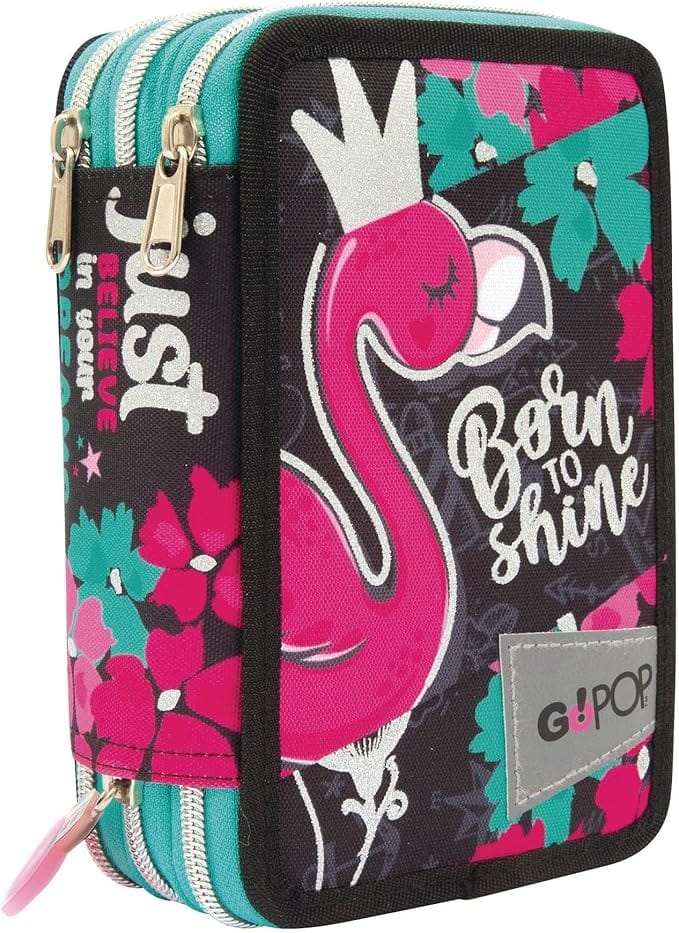 Astuccio Go Pop Astuccio triplo Flamingo 43pz Giotto Go Pop Astuccio triplo Flamingo 43pz Giotto