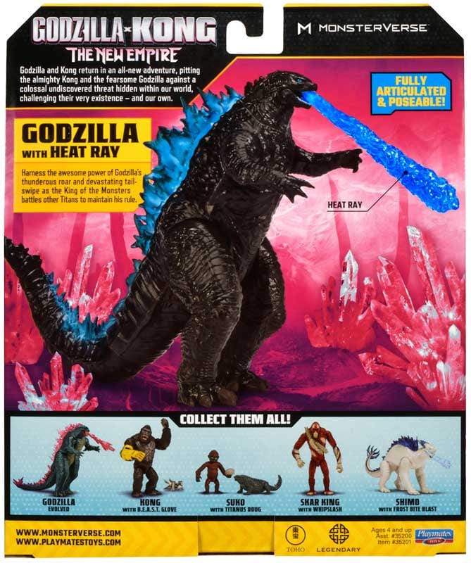 Action Figures Godzilla x Kong il Nuovo Impero, Godzilla con Raggio di Calore da 15cm