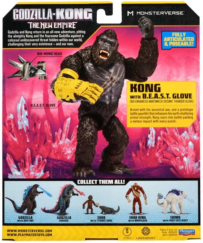 Action Figures Godzilla x Kong il Nuovo Impero, Kong con Guanto Beast 15cm