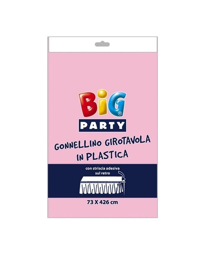Party Gonnellino Girotavola in Plastica Rosa 73x426cm - BigParty Gonnellino Girotavola in Plastica Rosa 73x426cm - BigParty