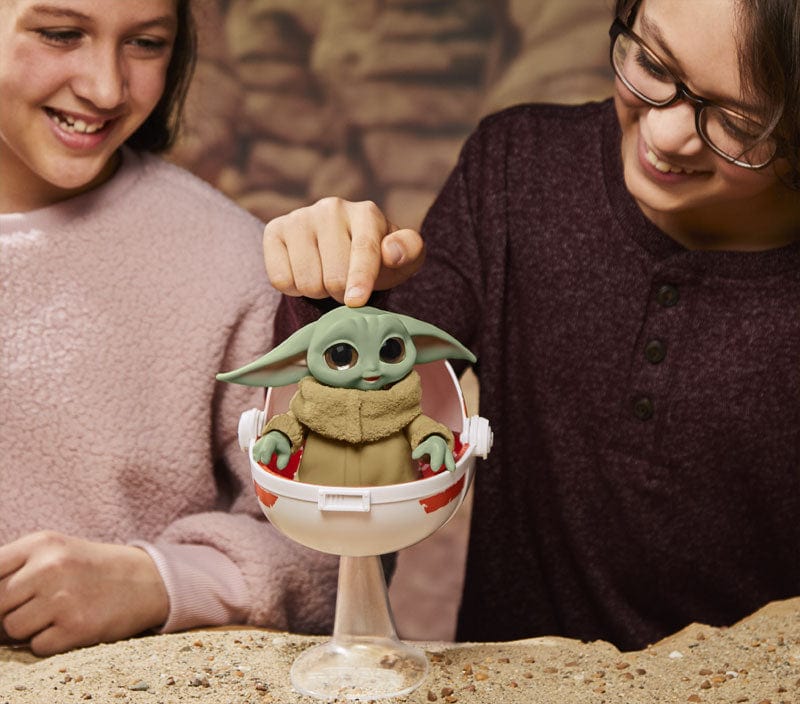 Animali Interattivi Star Wars Grogu nella Culla, Giocattolo animatronico di The Child con Combinazioni di Suoni e movimenti Star Wars Peluche Interattivo Baby Yoda, The Mandalorian