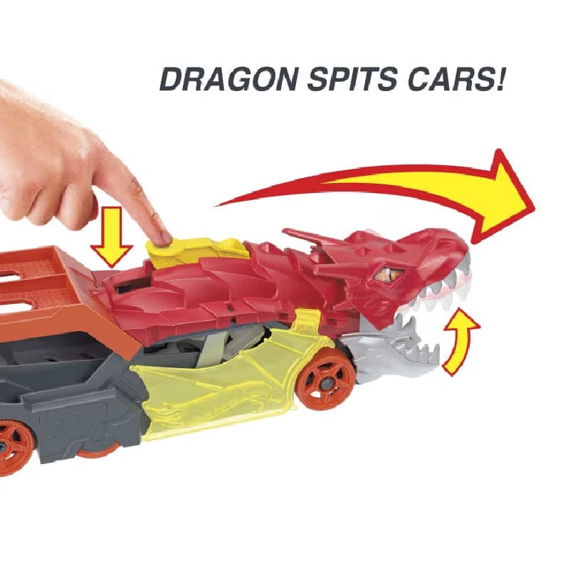 macchinine Hot Wheels Drago Trasportatore fino a 6 macchinine, Playset che Include 1 Veicolo in Metallo Hot Wheels Drago Trasportatore fino a 6 macchinine, Playset che Include 1 Veicolo in Metallo