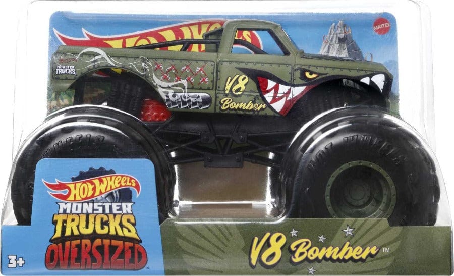 macchinine Hot Wheels Monster Truck in Metallo 1:24 V8 Bomber