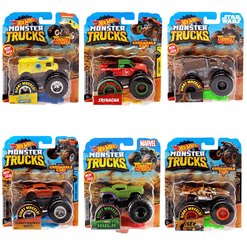 macchinine Hot Wheels Monster Truck scala 1:64, Veicoli in Assortimento Monster Jam in Metallo, Veicoli in Assortimento - The Toys Store