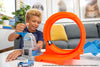 Hot Wheels Pista Acrobazie nel Loop con Lanciatore Doppio, Rampa a Molla e Macchinina Hot Wheels